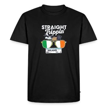 Straight Trippin' Ireland Vacation Tour Travel - Men's Premium Organic T-Shirt - black - Front - Nico (187cm)