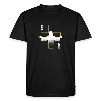 Religious Christian Scripture Jesus Christ Is - Men's Premium Organic T-Shirt - black - Front - Nico (187cm)