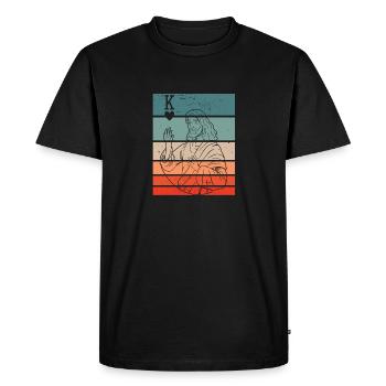 Jésus-Christ est Roi De Cœur Religieux Chrétien - T-shirt Premium bio Homme - noir - Devant - Nico (187cm)