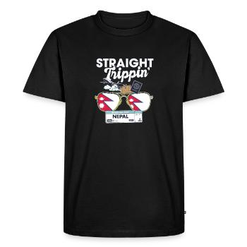 Straight Trippin' Nepal Vacation Tour Travel Trip - T-shirt Premium bio Homme - noir - Devant - Nico (187cm)