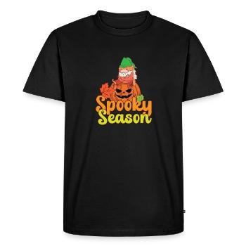 Paresseux Halloween Spooky Saison Gnome Jack O Lantern - T-shirt Premium bio Homme - noir - Devant - Nico (187cm)