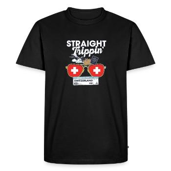Straight Trippin' Switzerland Vacation Tour - T-shirt Premium bio Homme - noir - Devant - Nico (187cm)