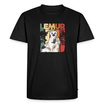 Lemur Catta Ring-tailed lemur - Men's Premium Organic T-Shirt - black - Front - Nico (187cm)