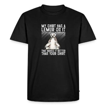 Lemur Catta Ring-tailed lemur - Men's Premium Organic T-Shirt - black - Front - Nico (187cm)