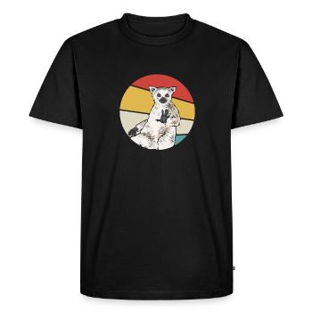 Lemur Catta Ring-tailed lemur - Men's Premium Organic T-Shirt - black - Front - Nico (187cm)
