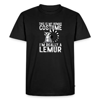 Lemur Catta Ring-tailed lemur - Men's Premium Organic T-Shirt - black - Front - Nico (187cm)