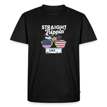 Straight Trippin' Usa Vacation Tour Travel Trip - T-shirt Premium bio Homme - noir - Devant - Nico (187cm)