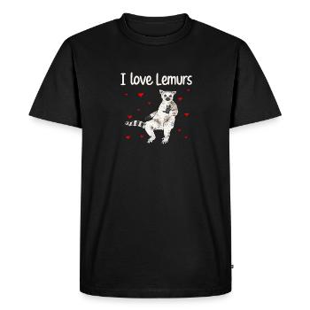 Lemur Catta Ring-tailed lemur - Men's Premium Organic T-Shirt - black - Front - Nico (187cm)