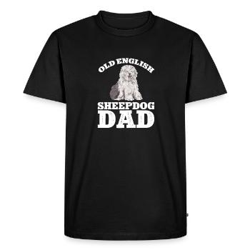 Vieux chien de berger anglais Sheepie Bobtail - T-shirt Premium bio Homme - noir - Devant - Nico (187cm)