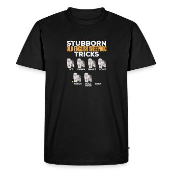 Vieux chien de berger anglais Sheepie Bobtail - T-shirt Premium bio Homme - noir - Devant - Nico (187cm)