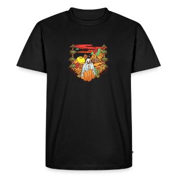 Forêt gothique Boo Ghost Spooky Saison Champignon - T-shirt Premium bio Homme - noir - Devant - Nico (187cm)