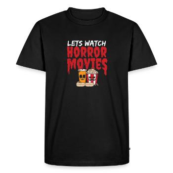 Let's Watch Horror Movies Happy Halloween Jack O - Men's Premium Organic T-Shirt - black - Front - Nico (187cm)