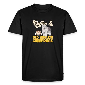 Old English Sheepdog Sheepie Bobtail - Men's Premium Organic T-Shirt - black - Front - Nico (187cm)
