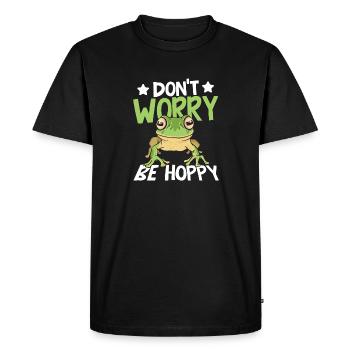 Crapaud amphibien Mignon grenouille Ne vous inquiétez pas Soyez houblonné - T-shirt Premium bio Homme - noir - Devant - Nico (187cm)