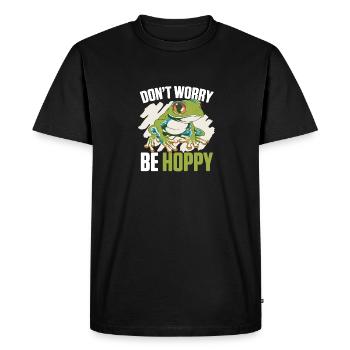 Toad Frog Don’t Worry Be Hoppy Cute Amphibian Fan - T-shirt Premium bio Homme - noir - Devant - Nico (187cm)