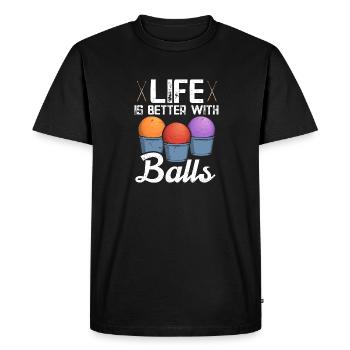 Cardio Drumming Gym Fitness Class Workout - Men's Premium Organic T-Shirt - black - Front - Nico (187cm)
