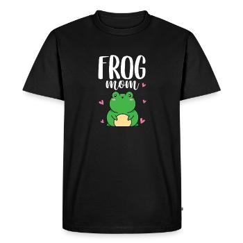 Femmes Grenouille Maman Crapaud Amphibien Mère - T-shirt Premium bio Homme - noir - Devant - Nico (187cm)