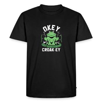 Herpétologiste Grenouille Éventail Crapaud Amphibien Okey Croakey - T-shirt Premium bio Homme - noir - Devant - Nico (187cm)
