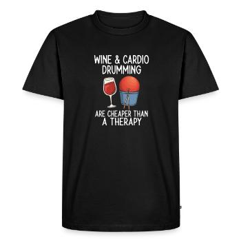 Cardio Drumming Gym Cours de fitness Entraînement - T-shirt Premium bio Homme - noir - Devant - Nico (187cm)