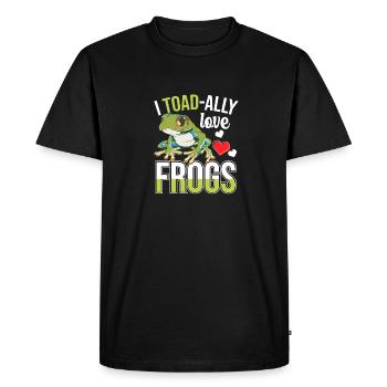 Cute I Toadally Love Frogs Amphibian Toad Herpetol - Men's Premium Organic T-Shirt - black - Front - Nico (187cm)