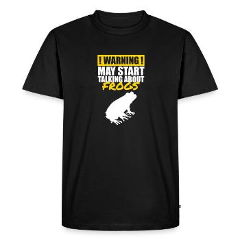 Crapaud amphibien Drôle d’herpétologiste Commencez à parler A - T-shirt Premium bio Homme - noir - Devant - Nico (187cm)
