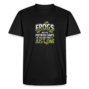 Les grenouilles drôles sont comme des croustilles que vous ne pouvez pas avoir Ju - T-shirt Premium bio Homme - noir - Devant - Nico (187cm)