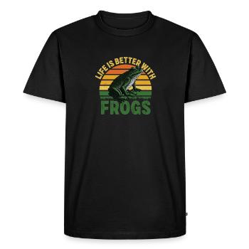 Herpétologiste vintage La vie de crapaud est meilleure avec Fro - T-shirt Premium bio Homme - noir - Devant - Nico (187cm)