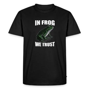 Les fans de crapaud amphibien drôles dans Frog We Trust Herpeto - T-shirt Premium bio Homme - noir - Devant - Nico (187cm)
