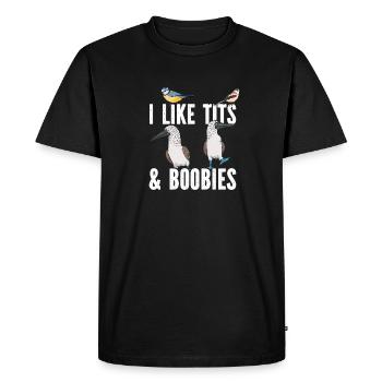 Fou à pieds bleus Oiseau de mer fou à pieds bleus - T-shirt Premium bio Homme - noir - Devant - Nico (187cm)