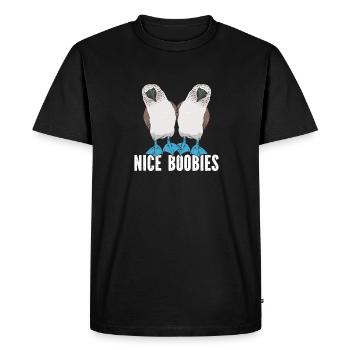Fou à pieds bleus Oiseau de mer fou à pieds bleus - T-shirt Premium bio Homme - noir - Devant - Nico (187cm)