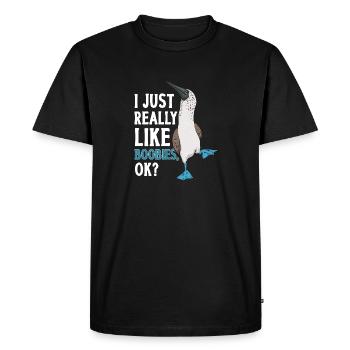 Fou à pieds bleus Oiseau de mer fou à pieds bleus - T-shirt Premium bio Homme - noir - Devant - Nico (187cm)