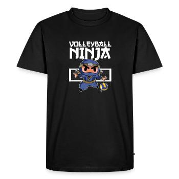 volley-ball ninja mignon enfants setter blocker - T-shirt Premium bio Homme - noir - Devant - Nico (187cm)