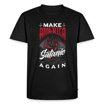 Satan Make America Satanic Again Occult - Men's Premium Organic T-Shirt - black - Front - Nico (187cm)