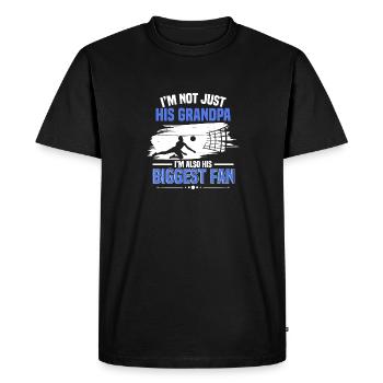 I'm His Grandpa I'm His Biggest Fan Volleyball Gra - Men's Premium Organic T-Shirt - black - Front - Nico (187cm)