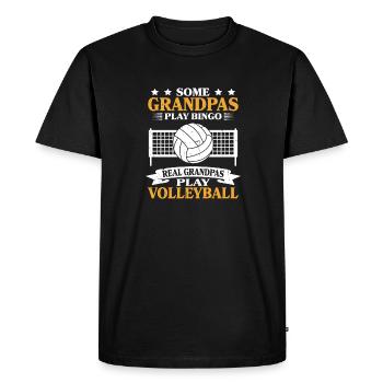 Real Grandpas Play Volleyball Sports Men Grandfath - Men's Premium Organic T-Shirt - black - Front - Nico (187cm)