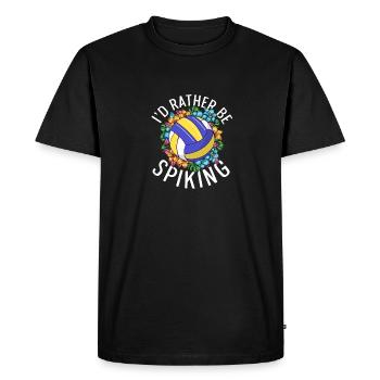 Joueur de volley-ball Je préfère être le passeur Blo - T-shirt Premium bio Homme - noir - Devant - Nico (187cm)
