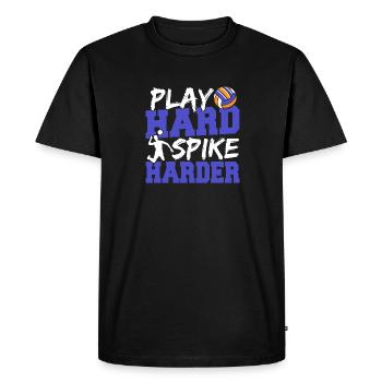 Joueur de volleyball Spiker Funny Play Hard Spike Har - T-shirt Premium bio Homme - noir - Devant - Nico (187cm)
