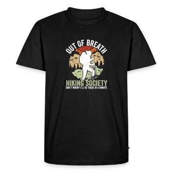 Société de randonnée amusante en montagne à bout de souffle - T-shirt Premium bio Homme - noir - Devant - Nico (187cm)