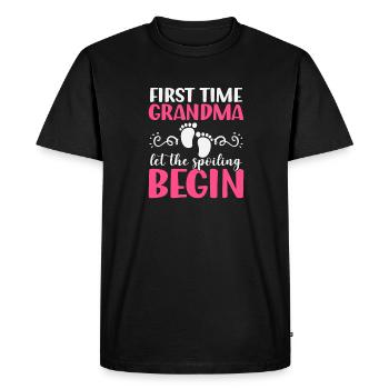 First Time Grandma Let The Spoiling Begin - Men's Premium Organic T-Shirt - black - Front - Nico (187cm)