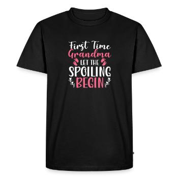 First Time Grandma Let The Spoiling Begin - Men's Premium Organic T-Shirt - black - Front - Nico (187cm)