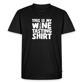 Ceci est ma dégustation de vin - T-shirt Premium bio Homme - noir - Devant - Nico (187cm)