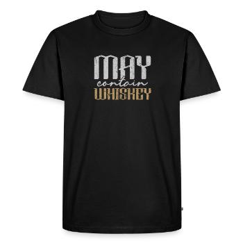 May Contain Whiskey - Men's Premium Organic T-Shirt - black - Front - Nico (187cm)