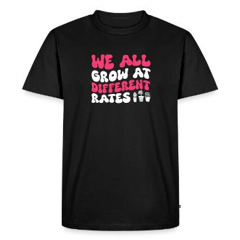 Nous grandissons tous à des rythmes différents Motivation Spruch - T-shirt Premium bio Homme - noir - Devant - Nico (187cm)