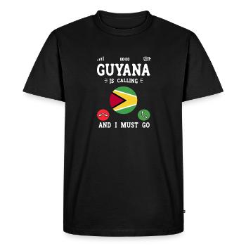 Guyana Flag Guyanese Guyana - Men's Premium Organic T-Shirt - black - Front - Nico (187cm)