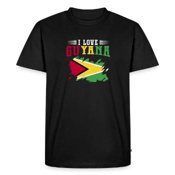 Guyana Flag Guyanese Guyana - Men's Premium Organic T-Shirt - black - Front - Nico (187cm)