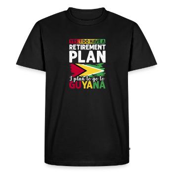 Guyana Flag Guyanese Guyana - Men's Premium Organic T-Shirt - black - Front - Nico (187cm)