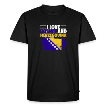 Bosnie-Herzégovine Drapeau Bosnie - T-shirt Premium bio Homme - noir - Devant - Nico (187cm)