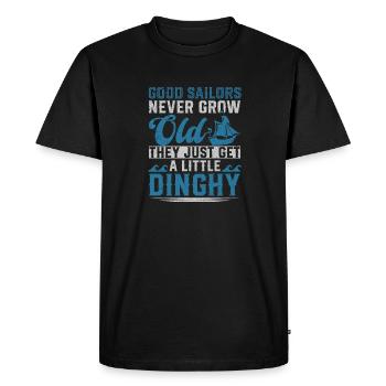 Good Sailors Never Grow Old They Just Get Little - Men's Premium Organic T-Shirt - black - Front - Nico (187cm)