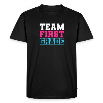 Team First Grade Enrollment First Day of School - Men's Premium Organic T-Shirt - black - Front - Nico (187cm)