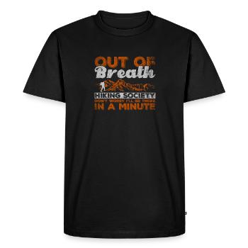 Out Of Breath Hiking Society Je serai là - T-shirt Premium bio Homme - noir - Devant - Nico (187cm)